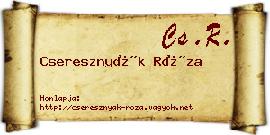 Cseresznyák Róza névjegykártya